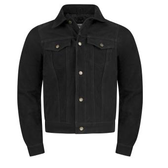 Leder-Jeans Jacke black 