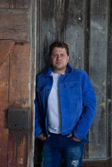 Leder-Jeans Jacke blue 