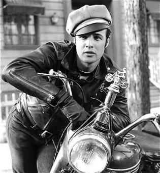 Rockabilly Lederjacke Marlon Brando Braun 