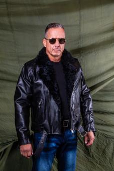 Perfekto Rockabilly Lederjacke aus Alpaka 