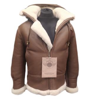 Damen Schaffell Jacke mit Kaputze 