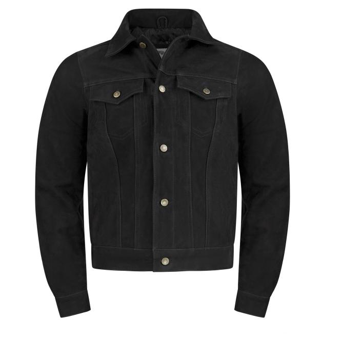 Leder-Jeans Jacke black 
